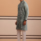 Men’s Silk Blend Embroidered Kurta Pyjama Set (65KP P 5350 Blue ) [FF] [A-1-4]