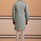 Men’s Silk Blend Embroidered Kurta Pyjama Set (65KP P 5350 Blue ) [FF] [A-1-4]