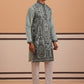 Men’s Silk Blend Embroidered Kurta Pyjama Set (65KP P 5350 Blue ) [FF] [A-1-4]