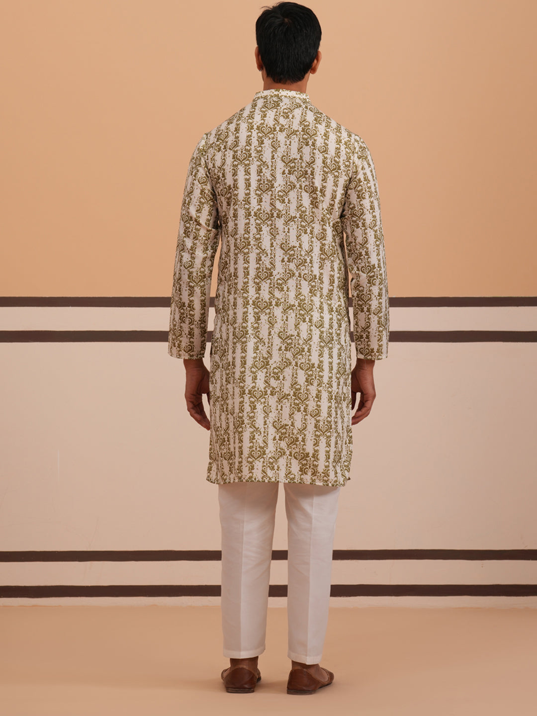 Olive Ethnic Printed Kurta for Men ( 65KP P 5352 P 5352Olive ) [FF] [F-2-3]