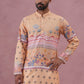Men’s Cotton Blend Festive Printed Kurta Set (65KP P 5353 Yellow ) [FF] [A-1-4]