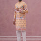 Men’s Cotton Blend Festive Printed Kurta Set (65KP P 5353 Yellow ) [FF] [A-1-4]