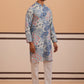 Men’s Printed Cotton Blend Kurta Pyjama (65KP P 5354 Blue ) [FF] [D-1]