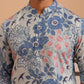 Men’s Printed Cotton Blend Kurta Pyjama (65KP P 5354 Blue ) [FF] [D-1]