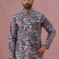Men’s Printed Cotton Blend Kurta Pyjama (65KP P 5354 Grey ) [FF] [D-1]