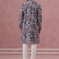 Men’s Printed Cotton Blend Kurta Pyjama (65KP P 5354 Grey ) [FF] [D-1]