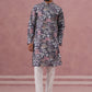 Men’s Printed Cotton Blend Kurta Pyjama (65KP P 5354 Grey ) [FF] [D-1]