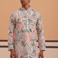 Men’s Printed Cotton Blend Kurta Pyjama (65KP P 5354 White ) [FF] [D-1]