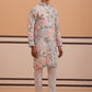 Men’s Printed Cotton Blend Kurta Pyjama (65KP P 5354 White ) [FF] [D-1]