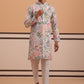 Men’s Printed Cotton Blend Kurta Pyjama (65KP P 5354 White ) [FF] [D-1]