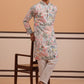 Men’s Printed Cotton Blend Kurta Pyjama (65KP P 5354 White ) [FF] [D-1]