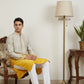 Ombre Silk Blend Kurta Pyjama Set with Sequin Work ( 65KP P 5357Yellow S ) [FF] [Q-12-13]