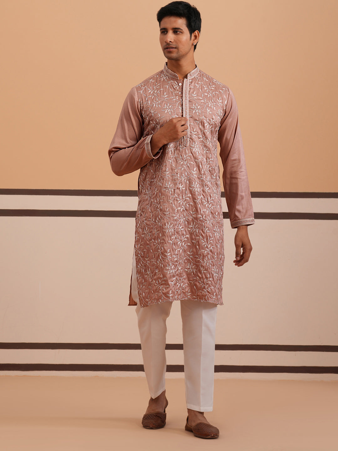 Heavy Floral Thread Work Kurta Set ( 65KP P 5359 P 5359Peach ) [FF] [B-1-2]