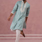 Men's Festive Cotton Blend Kurta Pyjama (65KP P 5360 Blue ) [FF] [A-1-4]