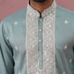 Men's Festive Cotton Blend Kurta Pyjama (65KP P 5360 Blue ) [FF] [A-1-4]