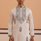 Traditional Embroidered Silk Blend Kurta Set (65KP P 5361 White ) [FF] [P-5]