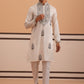 Traditional Embroidered Silk Blend Kurta Set (65KP P 5361 White ) [FF] [P-5]