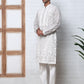 Floral Embroidered Silk Blend Kurta Set (65KP P 5362 Grey ) [FF] [A-1-4]