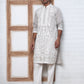 Floral Embroidered Silk Blend Kurta Set (65KP P 5362 Grey ) [FF] [A-1-4]