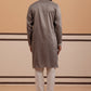 Festive Silk Blend Kurta Pyjama with Sequins Work (65KP P 5363 Grey ) [FF] [A-1-4]