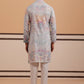 Abstract Printed & Embroidered Kurta Pyjama (65KP P 5364 Blue ) [FF] [Q-8]
