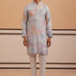 Abstract Printed & Embroidered Kurta Pyjama (65KP P 5364 Blue ) [FF] [Q-8]