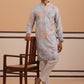 Abstract Printed & Embroidered Kurta Pyjama (65KP P 5364 Blue ) [FF] [Q-8]