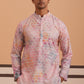Abstract Printed & Embroidered Kurta Pyjama ( 65KP P 5364 P 5364Peach )