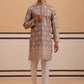 Embroidered Cotton-Blend Kurta Pyjama with Paisley Design (65KP P 5365 Grey ) [FF] [Q-12-15]