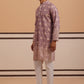 Embroidered Cotton-Blend Kurta Pyjama with Paisley Design ( 65KP P 5365 P 5365Magenta ) [FF] [Q-12-15]