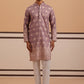 Embroidered Cotton-Blend Kurta Pyjama with Paisley Design ( 65KP P 5365 P 5365Magenta ) [FF] [Q-12-15]