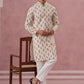 Silk-Blend Foil Printed Festive Kurta Pyjama ( 65KP P 5366 P 5366Cream ) [FF] [A-1-4]