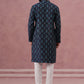 Silk-Blend Foil Printed Festive Kurta Pyjama ( 65KP P 5366 P 5366Navy ) [FF] [A-1-4]