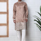 Traditional Silk-Blend Kurta Pyjama with Embroidery (65KP P 5371 Brown ) [FF] [A-1-4]