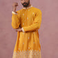 Traditional Silk-Blend Kurta Pyjama with Embroidery ( 65KP P 5371 P 5371Mustard ) [FF] [A-1-4]