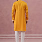 Traditional Silk-Blend Kurta Pyjama with Embroidery ( 65KP P 5371 P 5371Mustard ) [FF] [A-1-4]