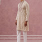 Silk Blend Embroidered Kurta Pyjama Set for Men ( 65KP P 5373 P 5373Cream ) [FF] [P-5]