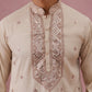 Silk Blend Embroidered Kurta Pyjama Set for Men ( 65KP P 5373 P 5373Cream ) [FF] [P-5]