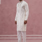 Silk Blend Embroidered Kurta Pyjama Set for Men ( 65KP P 5373 P 5373Off-White ) [FF] [P-5]