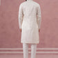 Silk Blend Embroidered Kurta Pyjama Set for Men ( 65KP P 5373 P 5373Off-White ) [FF] [P-5]