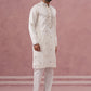 Silk Blend Embroidered Kurta Pyjama Set for Men ( 65KP P 5373 P 5373Off-White ) [FF] [P-5]