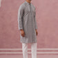 Grey Geometric Print & Sequin Kurta Set (65KP P 5379 Grey ) [FF] [A-1-4]