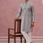 Grey Geometric Print & Sequin Kurta Set (65KP P 5379 Grey ) [FF] [A-1-4]