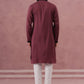Wine Silk Blend Kurta Set with Black Geometric Embroidery ( 65KP P 5380 P 5380Maroon ) [FF] [P-5]