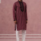 Wine Silk Blend Kurta Set with Black Geometric Embroidery ( 65KP P 5380 P 5380Maroon ) [FF] [P-5]