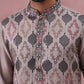 Grey Silk Blend Geometric Embroidered Kurta Set (65KP P 5381 Grey ) [FF] [B-1-2]