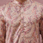 Paisley Foil Printed Silk Blend Kurta Set ( 65KP P 5383 P 5383Cream ) [FF] [A-1-4]