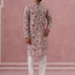 Abstract Printed Cotton Blend Kurta Pyjama (65KP P 5384 Brown ) [FF] [A-1-4]