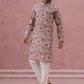 Abstract Printed Cotton Blend Kurta Pyjama (65KP P 5384 Brown ) [FF] [A-1-4]