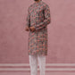 Abstract Printed Cotton Blend Kurta Pyjama (65KP P 5384 Grey ) [FF] [A-1-4]